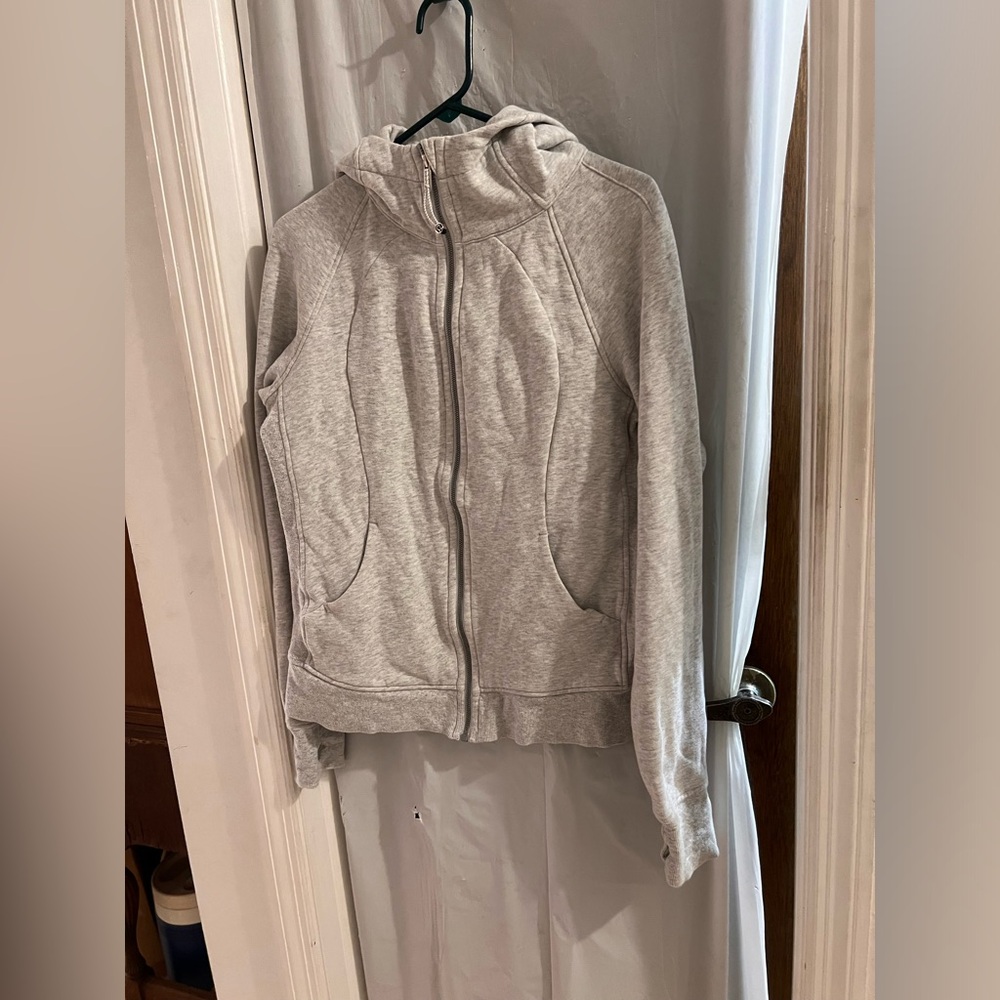 Lululemon lite gray full zip scuba hoodie size 12